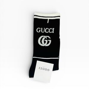 Gucci GG Logo Cotton-Blend Socks in Black and White